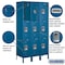 Salsbury Industries Wardrobe Locker, 45" W, 18" D, 78" H, (3) Wide, (9) Openings, Blue 53368BL-U - alternate 3